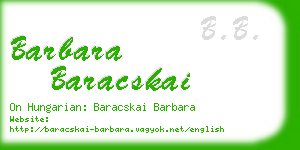 barbara baracskai business card